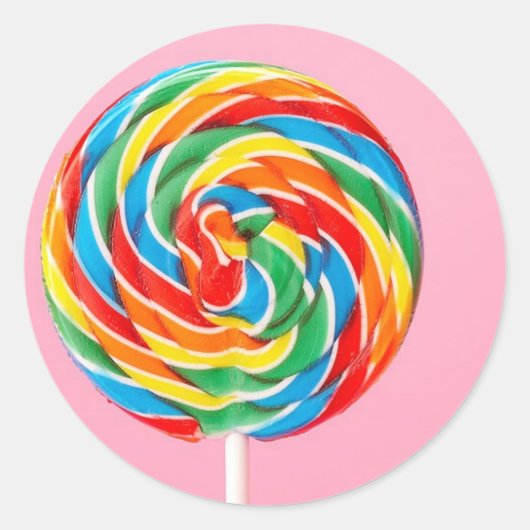 Sticker Rond Rainbow Lollipop (Devant)