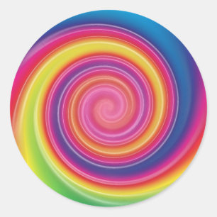 Sticker Rond Rainbow Lollypop Tourbillon coloré