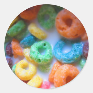 Sticker Rond Rainbow Loops Cereal Pool