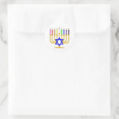Sticker Rond Rainbow Menorah (Sac)