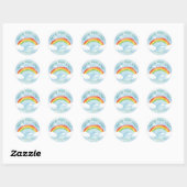 Sticker Rond Rainbow Mornin' Ajouter un nom (Feuille)