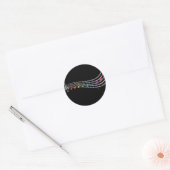 Sticker Rond Rainbow Music Notes Treble Clef Elegant Argent (Enveloppe)