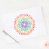 Sticker Rond Rainbow Ombre Mandala (Enveloppe)