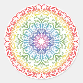 Sticker Rond Rainbow Ombre Mandala