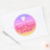 Sticker Rond Rainbow Ombre Pastel Rhinestone Pâtisserie Étiquet (Enveloppe)