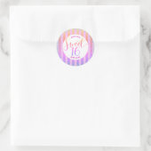 Sticker Rond Rainbow ombre script parties scintillant doux 16 a (Sac)