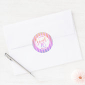 Sticker Rond Rainbow ombre script parties scintillant doux 16 a (Enveloppe)