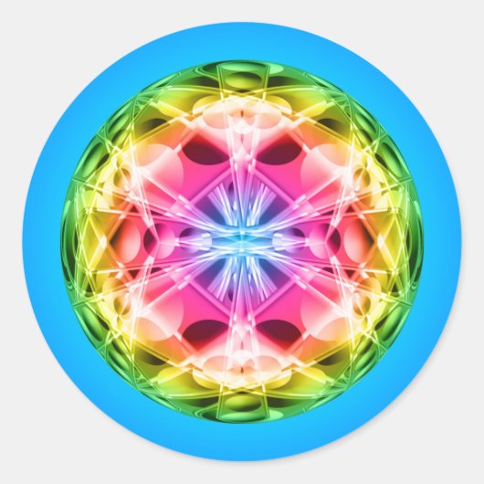 Sticker Rond Rainbow Orb Mandala (Devant)