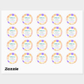 Sticker Rond Rainbow Paint Anniversaire Fête Favoriser Merci (Feuille)