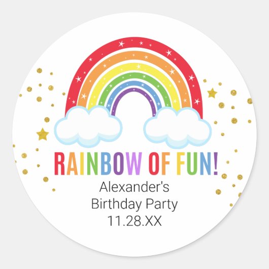 Sticker Rond Rainbow Party (Devant)