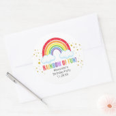 Sticker Rond Rainbow Party (Enveloppe)