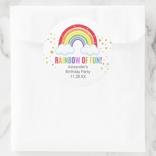 Sticker Rond Rainbow Party (Sac)