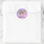Sticker Rond Rainbow Pastel Gold Dots Unicorn Anniversaire (Sac)