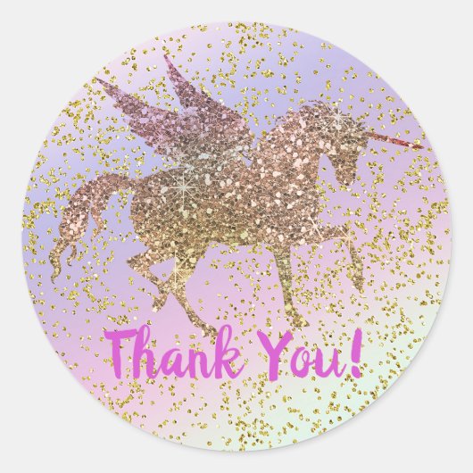 Sticker Rond Rainbow Pastel Gold Parties scintillant Imaginaire (Devant)