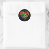 Sticker Rond Rainbow Peace Heart (Sac)