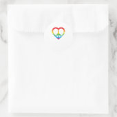 Sticker Rond Rainbow Peace Heart Pride LGBT (Sac)