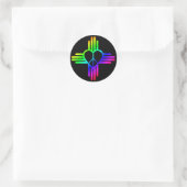 Sticker Rond Rainbow Peace Heart Zia (Sac)