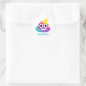 Sticker Rond Rainbow Poop Emoji (Sac)