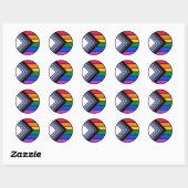 Sticker Rond Rainbow Pride Flag LGBTQ+ (Feuille)
