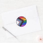 Sticker Rond Rainbow Pride Flag LGBTQ+ (Enveloppe)