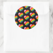 Sticker Rond Rainbow Pride Gradient Hearts Motif (Sac)