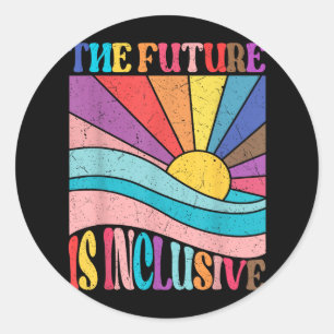 Sticker Rond Rainbow Pride Lgbtq L'Avenir Est Social Inclusif