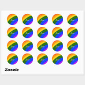 Sticker Rond Rainbow pride mois amour ajouter nom art texte (Feuille)