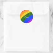 Sticker Rond Rainbow pride mois amour ajouter nom art texte (Sac)