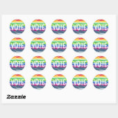 Sticker Rond Rainbow Prism Conception géométrique Abstraite - V (Feuille)