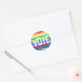 Sticker Rond Rainbow Prism Conception géométrique Abstraite - V (Enveloppe)