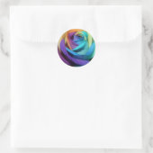 Sticker Rond Rainbow Rose Love Flower Miss-you Peace Destiny (Sac)