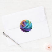 Sticker Rond Rainbow Rose Love Flower Miss-you Peace Destiny (Enveloppe)