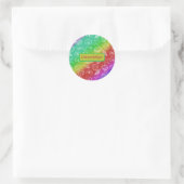 Sticker Rond Rainbow Shellfish Motif Ajouter un nom (Sac)