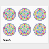 Sticker Rond Rainbow Song Mandala (Feuille)