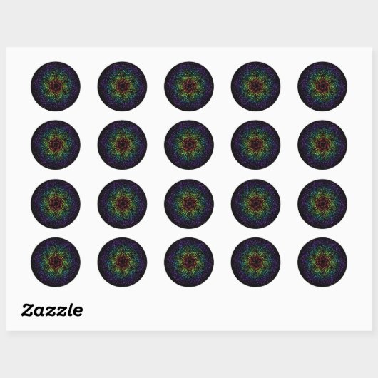 Sticker Rond Rainbow Star Galaxy Void (Feuille)
