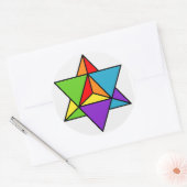 Sticker Rond Rainbow Star Tetrahedron (Enveloppe)