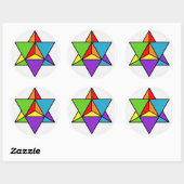 Sticker Rond Rainbow Star Tetrahedron (Feuille)