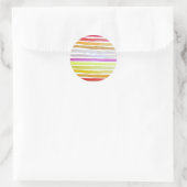 Sticker Rond Rainbow stripes cute watercolor (Sac)