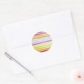 Sticker Rond Rainbow stripes cute watercolor (Enveloppe)