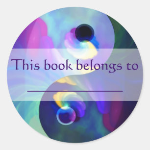 Sticker Rond Rainbow Taijitu Yin Yang