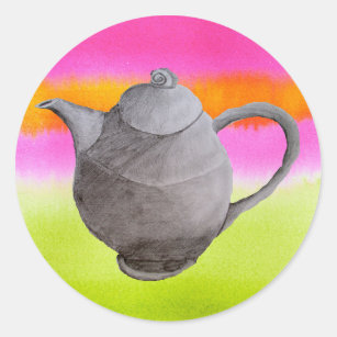 Sticker Rond Rainbow Teapot partie thé