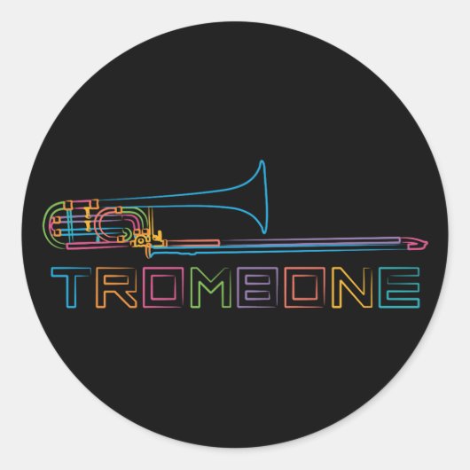 Sticker Rond Rainbow Trombone (Devant)