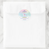 Sticker Rond Rainbow Unicorn Carousel 1er anniversaire Parties (Sac)