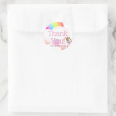 Sticker Rond Rainbow Unicorn Dab Dance Pose Rose Iced Donut (Sac)