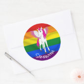 Sticker Rond Rainbow Unicorn Party Thème (Enveloppe)