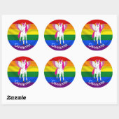 Sticker Rond Rainbow Unicorn Party Thème (Feuille)