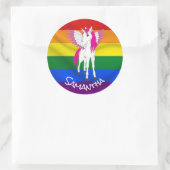 Sticker Rond Rainbow Unicorn Party Thème (Sac)