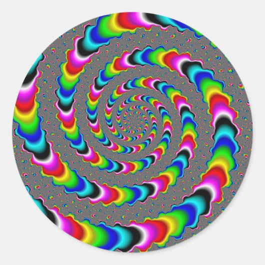 Sticker Rond Rainbow Universe - Fractal Art (Devant)