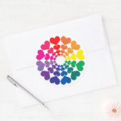Sticker Rond Rainbow Valentine Hearts in a Circle (Enveloppe)