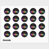 Sticker Rond Rainbow Watercolor Crème glacée Popsicle Merci (Feuille)